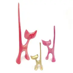 PLINI - Gatos Colores II Set x 3 20cm 27cm 38cm Resina