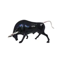 PLINI - Toro negro cromo 16cm x 30cm Resina