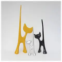 PLINI - Figuras Gatos Colores Set x 3 20cm 27cm 38cm Resina