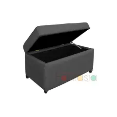 MUEBLES FANTASIA - Baúl Zapatero 75cm Gris Oscuro en Tela Muebles Fantasía