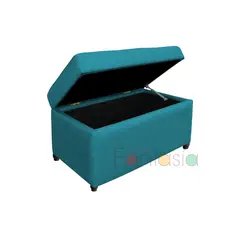 MUEBLES FANTASIA - Baúl Zapatero 75cm Turquesa en Tela Muebles Fantasía