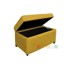 MUEBLES FANTASIA - Baúl Zapatero 75cm Mostaza en Tela Muebles Fantasía