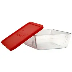PYREX - Refractaria rectangular6tazas - 1,5 litros tapa plástica roja