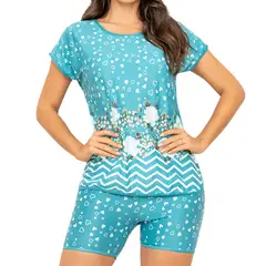 CROYDON - Pijama Set Luna Turquesa para Mujer