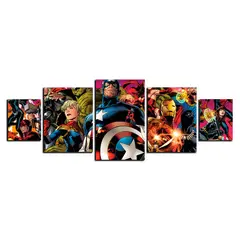 ART INDUSTRY - Cuadro 130x50Cms 5 Piezas Decorativo Vengadores