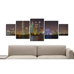 ART INDUSTRY - Cuadro 130x50Cms 5 Piezas Decorativo Dubai