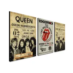 ART INDUSTRY - Triptico 60x25 Cms Decorativo Poster Rock Legends