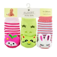 MUNDO BEBE - Medias Para Bebe Set X3 Sonajeras.