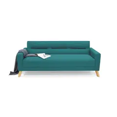 VENECIA - Sofa Cama Reclinable Sion 205x82x83 Tela Poliéster Turquesa