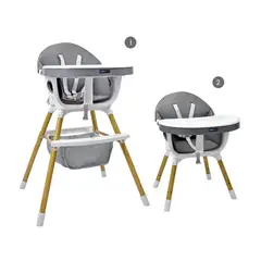 HAPPY BABY - Silla Comedor Bebé 2en1 Rock Gris