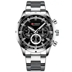 CURREN - Reloj Hombre 8355 Cuarzo Cronografo Correa Acero Inoxidable