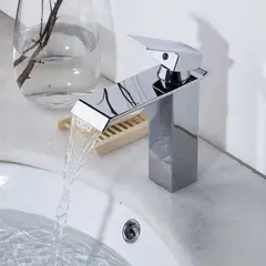 GENERICO - Griferia Lavamanos Monocontrol Baja Cascada Pico Largo