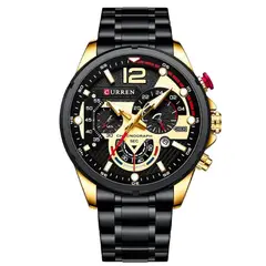 CURREN - Reloj Hombre 8395 Cuarzo Cronografo Correa Acero Inoxidable