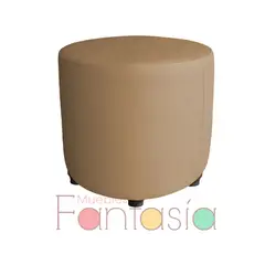 MUEBLES FANTASIA - Puff redondo Cuerotex Beige Muebles Fantasía