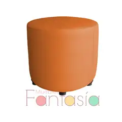MUEBLES FANTASIA - Puff redondo Cuerotex Naranja Muebles Fantasía