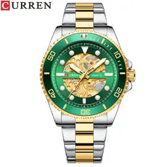 CURREN - Reloj 8412 Clásico Cuarzo Acero Inoxidable Cronógrafos