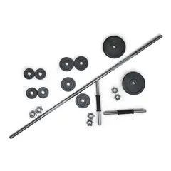 HOMESALE - Kit Pesas 57 Libras Home Sale Barra Recta Mancuernas Hierro.