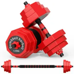 HOMESALE - Kit Pesas Hexagonal 20kg40lb Barra Larga Pesa Rusa