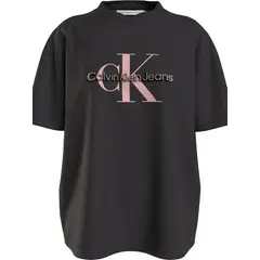CALVIN KLEIN - Camiseta negra iconic con monologo