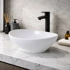 GENERICO - Kit Grifería Soft Negra Agua Fría- Lavamanos Canoa -desagüe