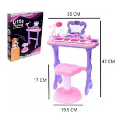 MARKET TOYS - Piano infantil rosado con micrófono mp3 usb