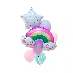 DAYOSHOP - Kit Set Globo Feliz Cumpleaños Arcoiris Candy Dulce Tematico