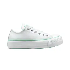 CONVERSE - Tenis Ctas Lift Cuero Mujer-Blanco/Verde