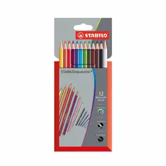 STABILO - Lápiz de Color Acuarelable Caja de 12 Unidades.