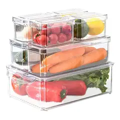 CASATUA - Organizador Nevera Cocina Set 7 Contenedores Con Tapa.-