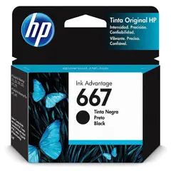 HP - Cartucho De Tinta 667 Negro Original Ink Advantage