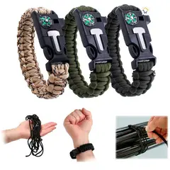 COMPRALOENCASA COM - Combo Pulseras Supervivencia Paracord X3 Silbato Y Pedernal