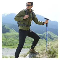 COMPRALOENCASA COM - Bastón senderismo trekking linterna led ajustable caminata