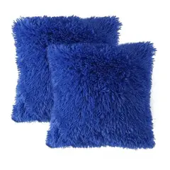 BANZAY - Kit x 2 Fundas Cojines Péludo - Azul Rey