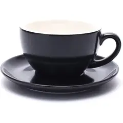 GENERICO - Pocillo Negro De Cerámica De 75ml Con Plato Elegante