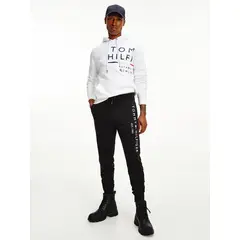 TOMMY HILFIGER - Joggers De Algodón Orgánico Con Logo Hombre Negro