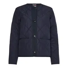 TOMMY HILFIGER - Chaqueta Acolchada Corta Sin Cuello Mujer Azul