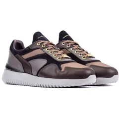 AMBITIOUS - Zapato Casuales Deportivo En Cuero  Marrón-Gris DE-8880-5048AM