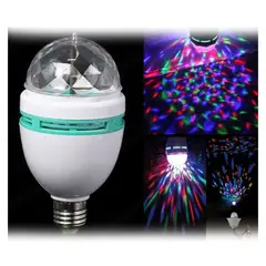COMPRALOENCASA COM - Bombillo discoteca led auto giratorio efecto disco luz rf 2181