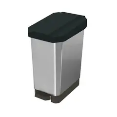 ESTRA - Caneca De Pedal Estrabins 22 Litros Negra Metalizada