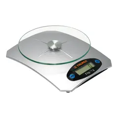 TRUPER - Báscula capacidad 5 kg digital para cocina c/plato de vidrio