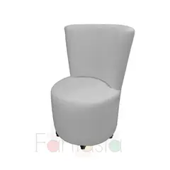 MUEBLES FANTASIA - Silla Auxiliar Redonda en Tela Memphis Blanco Muebles fantasía