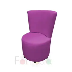 MUEBLES FANTASIA - Silla Auxiliar Redonda en Tela Memphis Fucsia Muebles fantasía