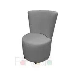MUEBLES FANTASIA - Silla Auxiliar Redonda en Tela Memphis Gris claro Muebles fantasía