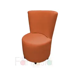 MUEBLES FANTASIA - Silla Auxiliar Redonda en Tela Memphis Naranja Muebles fantasía