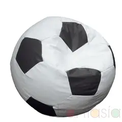 MUEBLES FANTASIA - Puff Balón Grande Blanco-Negro Muebles Fantasía