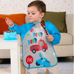 STALION - Babero Delantal Bebés Y Niños De Manga Larga Impermeable - Bombero