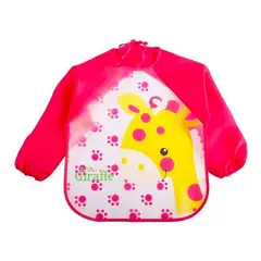 STALION - Babero Delantal Bebés Y Niños De Manga Larga Impermeable - Jirafa
