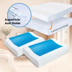 ENERGY PLUS - Combo Protector colchón antifluido semid 2 Almohadas Gel Ortopédica