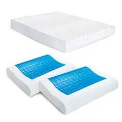 ENERGY PLUS - Combo Protector colchón Antifluido Doble 2 Almohadas Gel Ortopédica