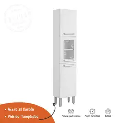 BERTOLINI - Despensa de cocina en acero 40cm 3 puertas 5 entrepaños blanco